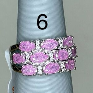 Bomb Party Pink Ice Crystal on Rhodium